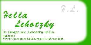 hella lehotzky business card